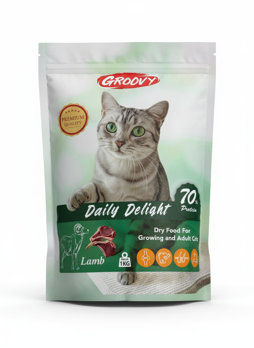 Groovy Daily Delight DryFood for Cat with Lamb 1kg