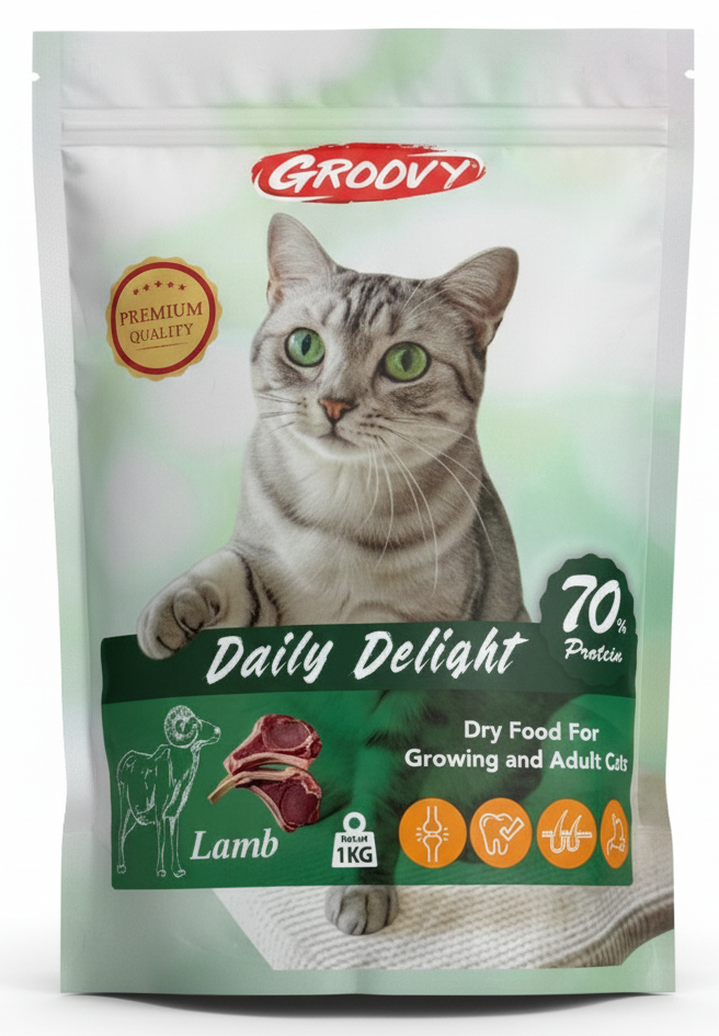 Groovy Daily Delight DryFood for Cat with Lamb 1kg