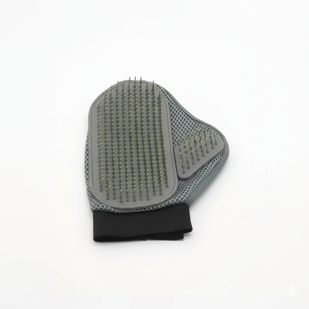 Pet Grooming Glove - Efficient Dog & Cat Hair Removal Brush with Massage Tips.