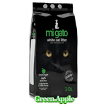 Bag of Migato white cat litter with a black cat on the packaging.