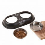 Stainless Steel Double Small Dog and Cat Food Bowl 40CM.