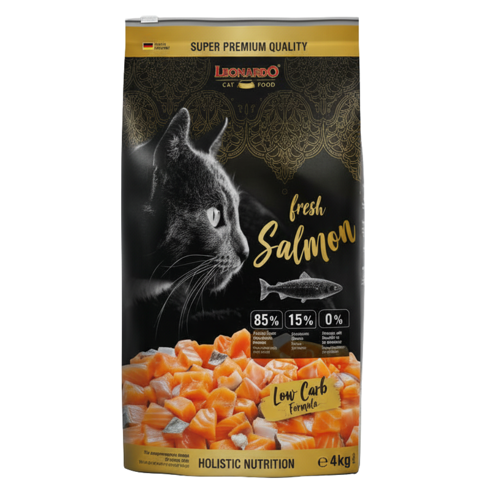 Leonardo GF and holistic Dry Food For adult Cats With fresh salmon 4 Kg.