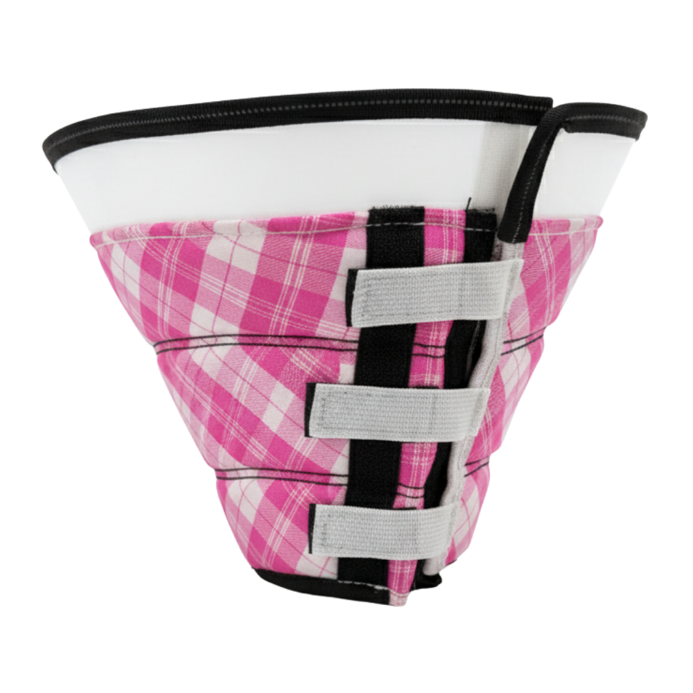 INKZOO Dog Cone Collar for After Surgery Soft Pet Recovery Pink size M.