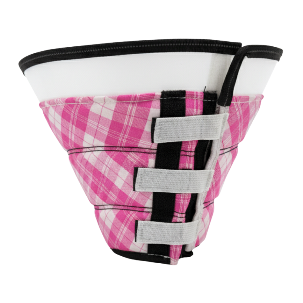 INKZOO Dog Cone Collar for After Surgery Soft Pet Recovery Pink size M.