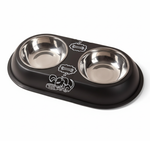 Stainless Steel Double Small Dog and Cat Food Bowl 40CM.