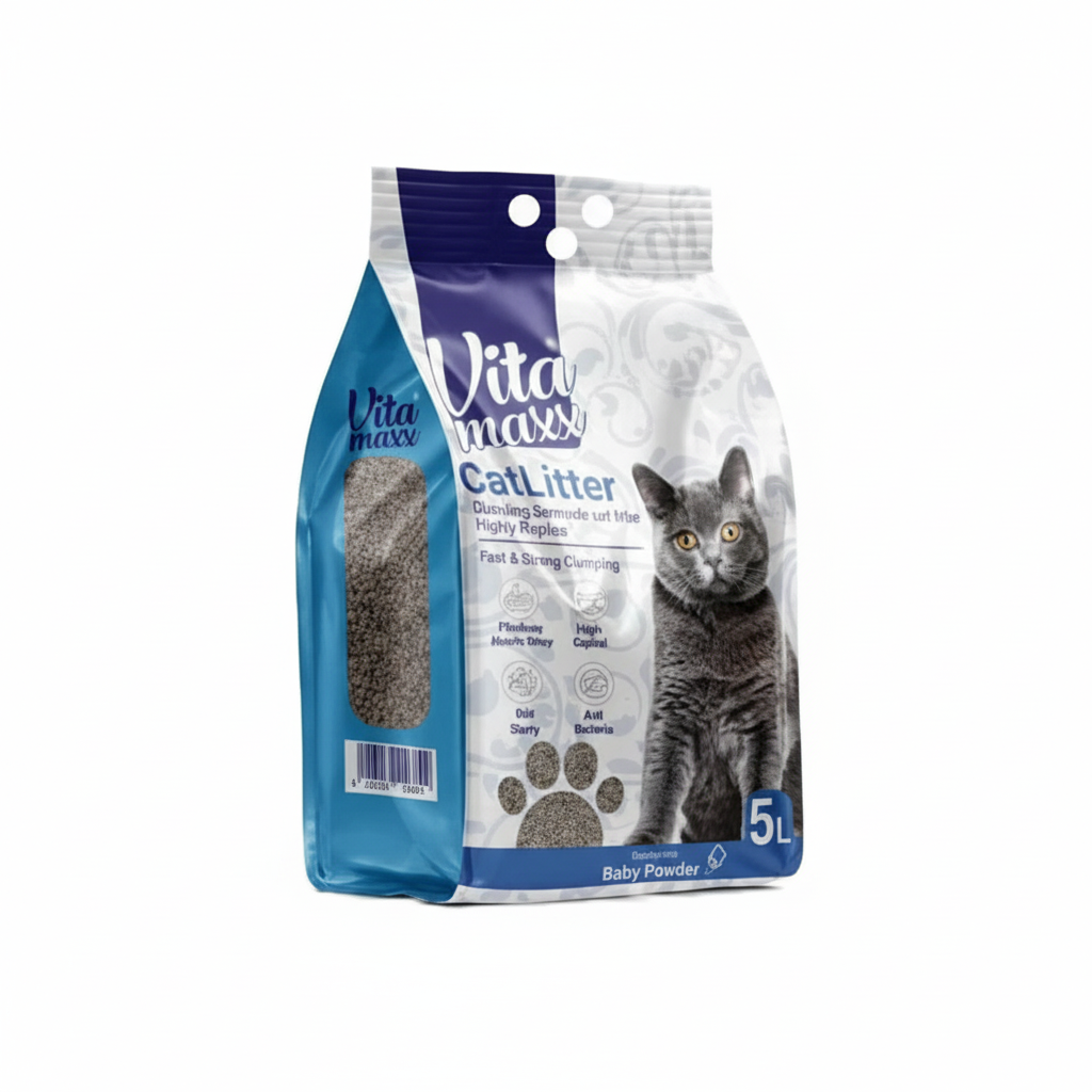VITA MAX CAT LITTER CLUMPING BABY POWDER 5 L.