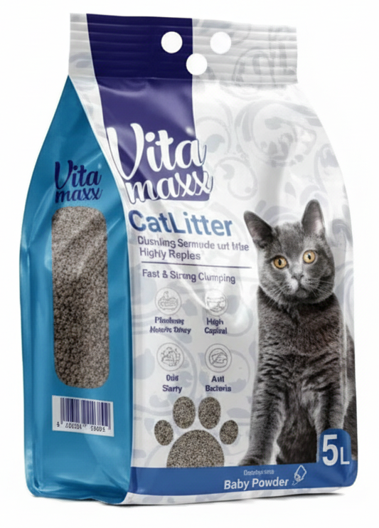 VITA MAX CAT LITTER CLUMPING BABY POWDER 5 L.
