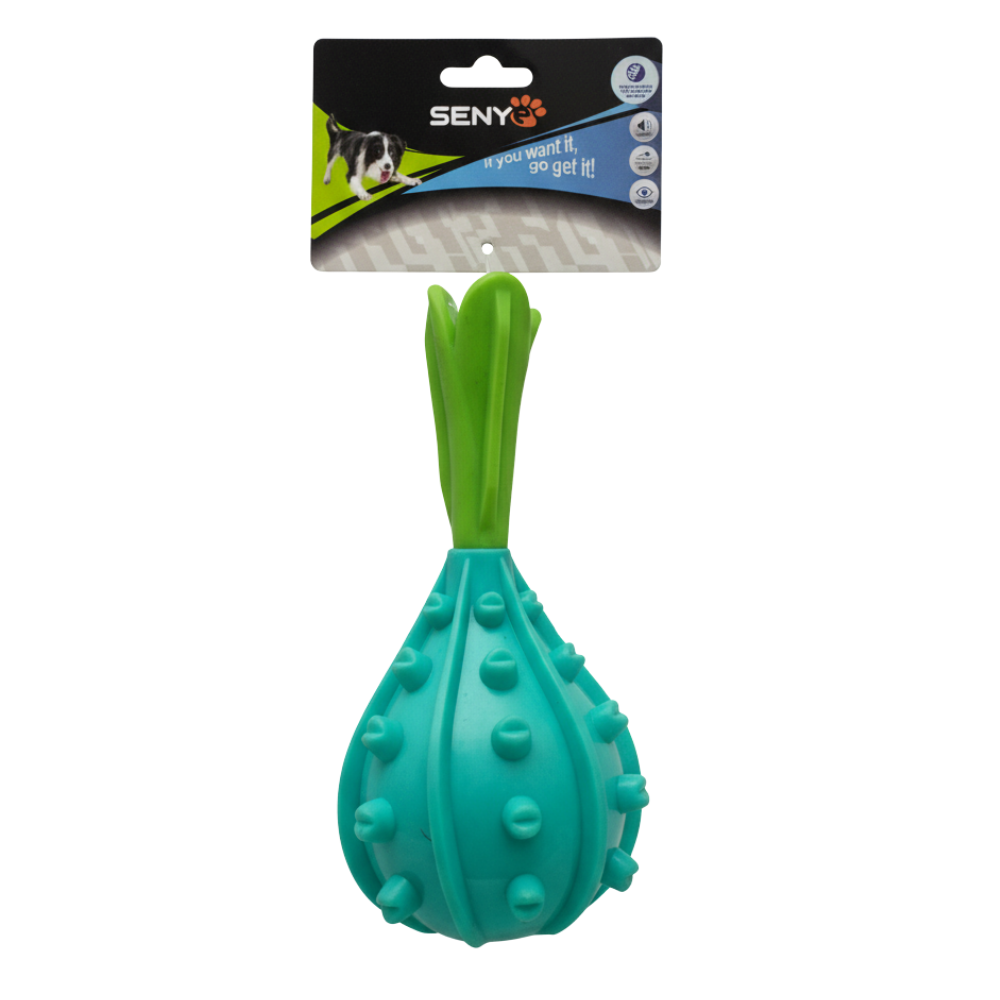Senye Orange and Green Squeaky Ball Dog Toy.