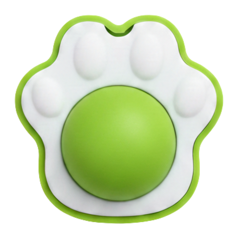 Green and white egg-shaped mold on a white background