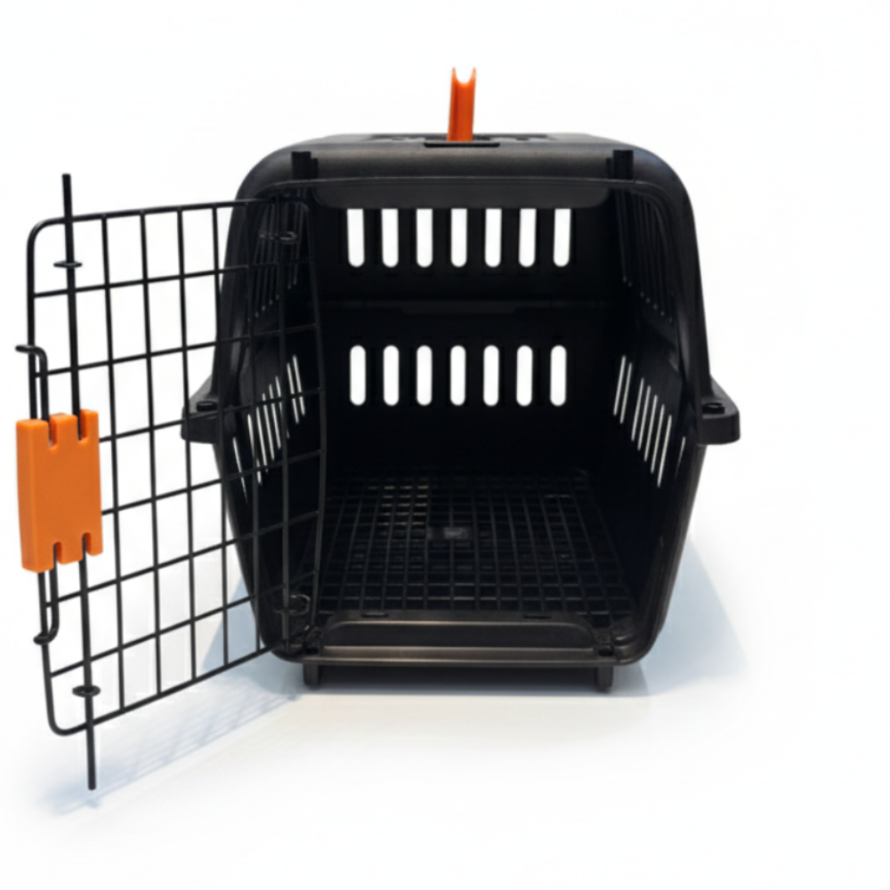 Naomi Pet Crate Black - With Bowl and Plastic Pad 45.5*31*30.5cm.