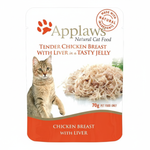 Applaws Natural Chicken Breast with Liver in Tasty Jelly Wet Cat Food Pouch -70g.