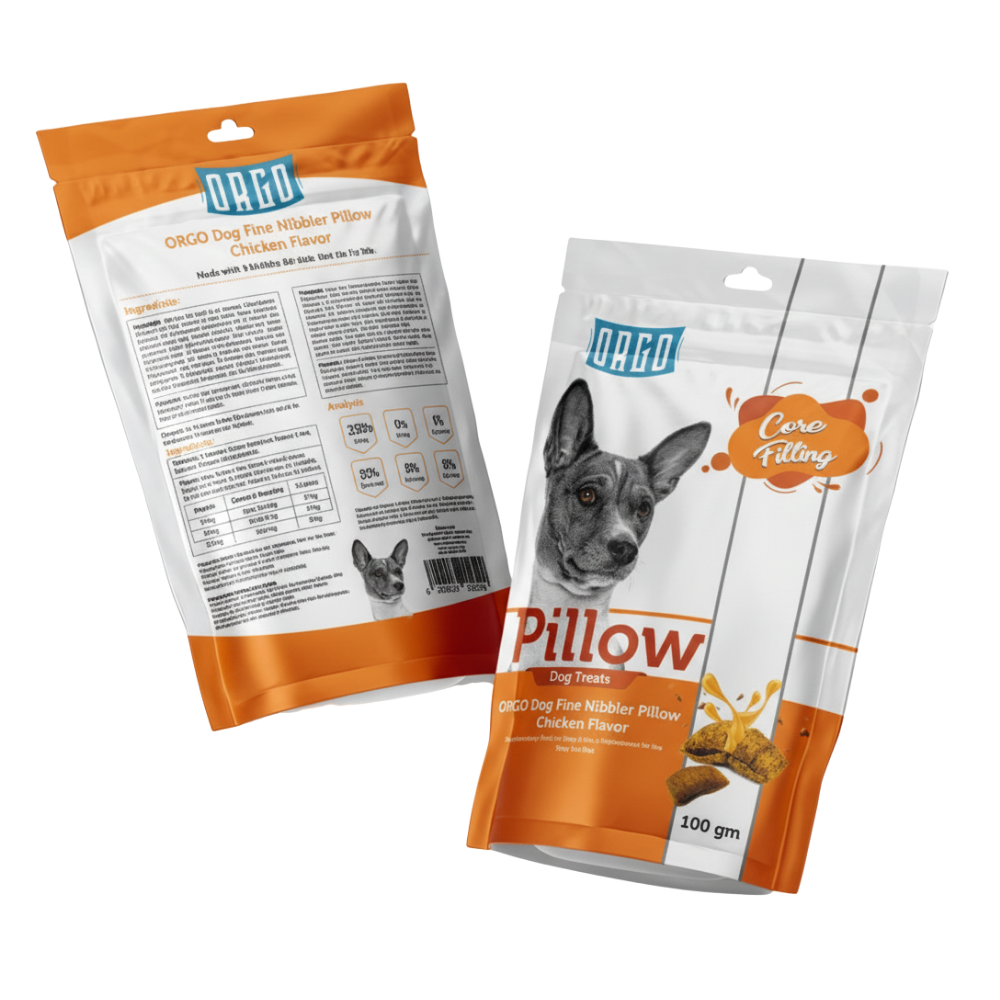 ORGO Pillow Dog Treats with Chicken 100gm.