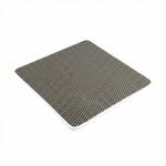 Gray textured square mat on a white background