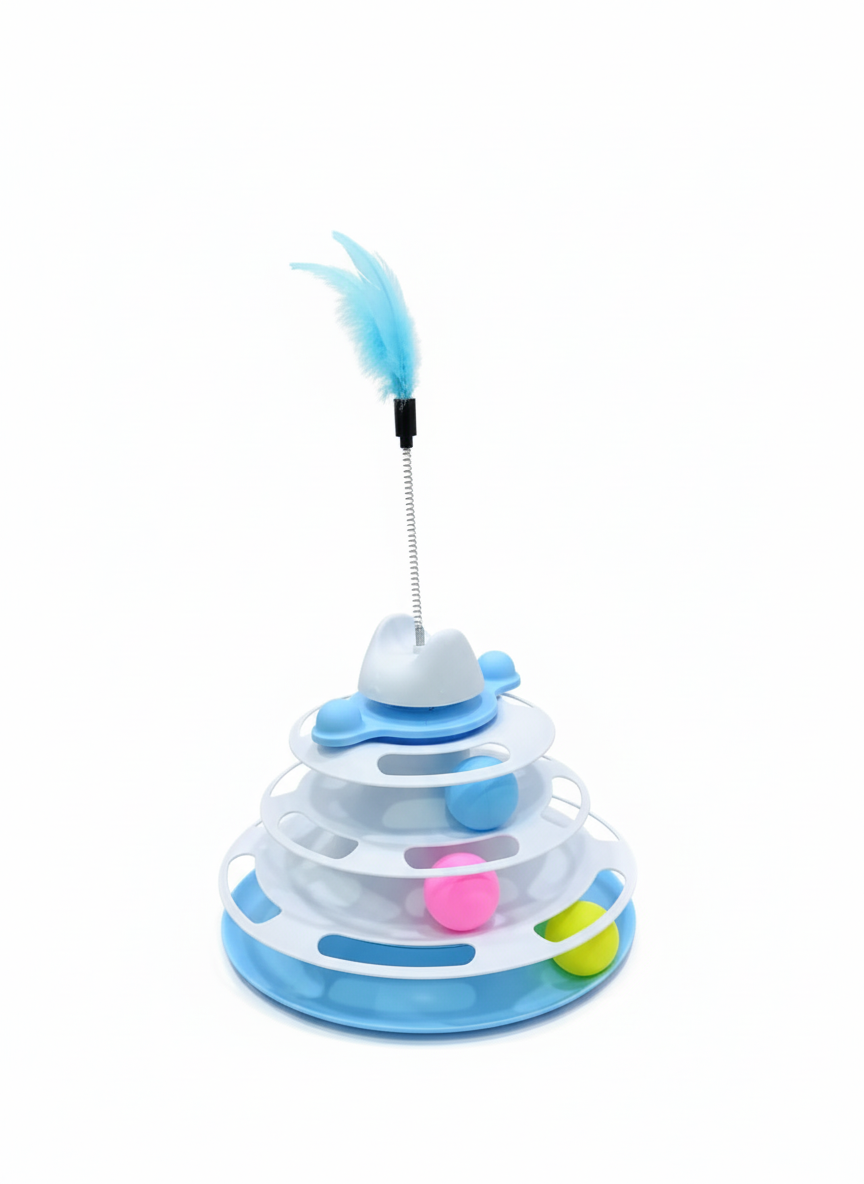 Cat Toys - Cat Roller - 4 Layers - Balls and Feather Wand.