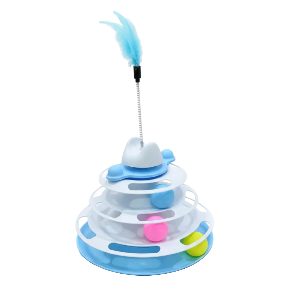 Cat Toys - Cat Roller - 4 Layers - Balls and Feather Wand.