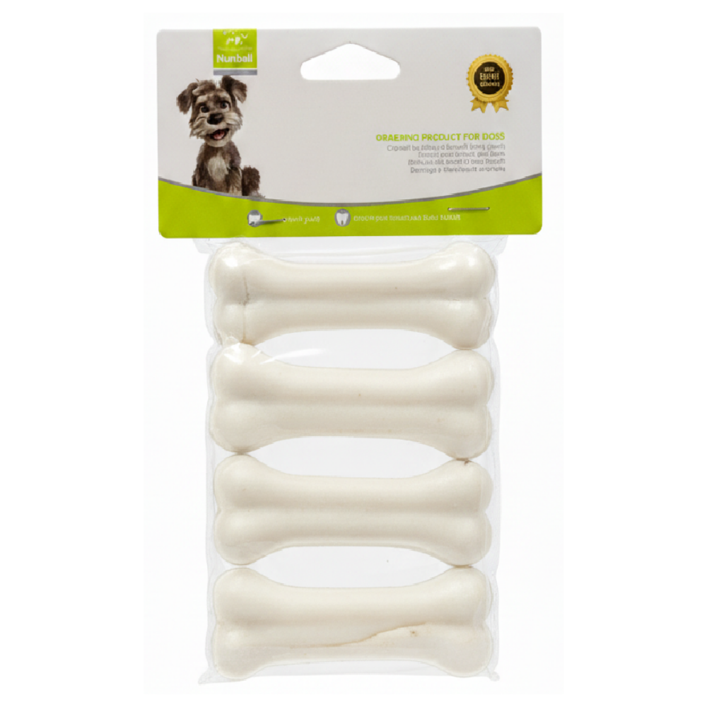 Dog chew toy with packaging on a white background