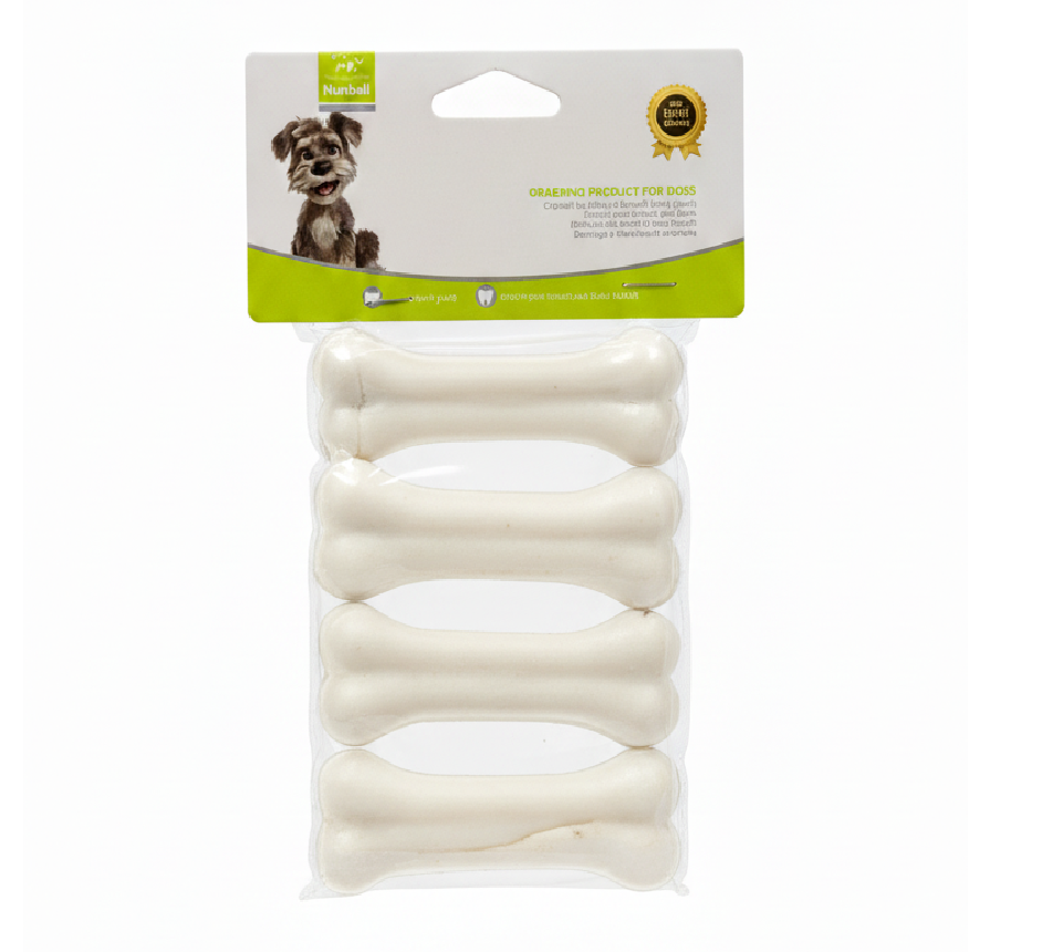 Dog chew toy with packaging on a white background