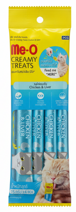 Me-o creamy treats chicken and liver for cats 4*15g.