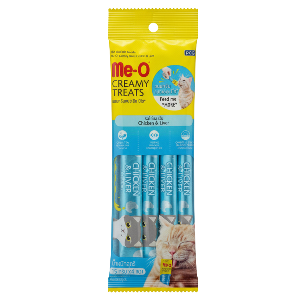 Me-o creamy treats chicken and liver for cats 4*15g.