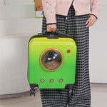 Dog Carrierswith Wheels and Handle up to 10 kg Flat tie Rod Green.