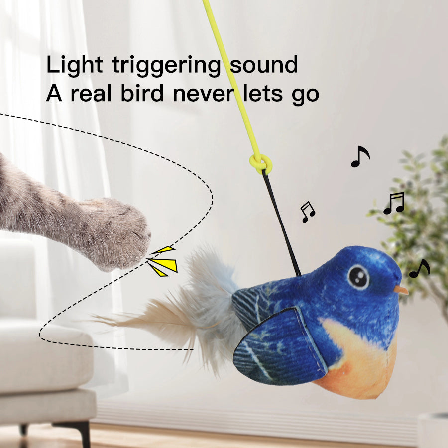 Squeaky Birds Cat Toys Simulated Elastic Birds.