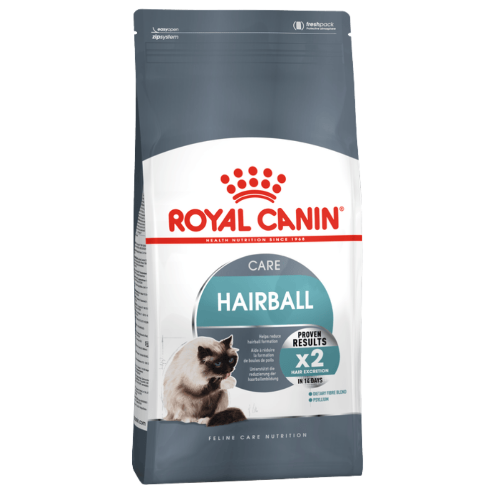 Royal Canin Hairball Care All Breeds Adult Cat Food.