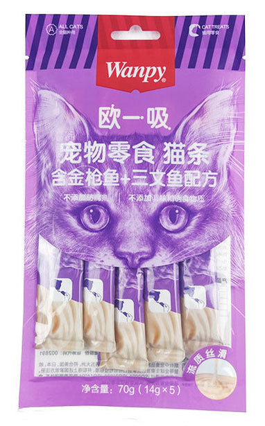 Wanpy Creamy Treat for Cats 70g - 5 peices - tuna & salmon formula.