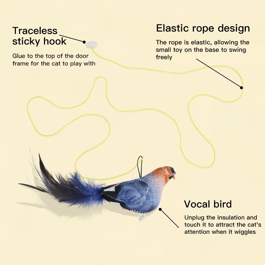 Squeaky Birds Cat Toys Simulated Elastic Birds.