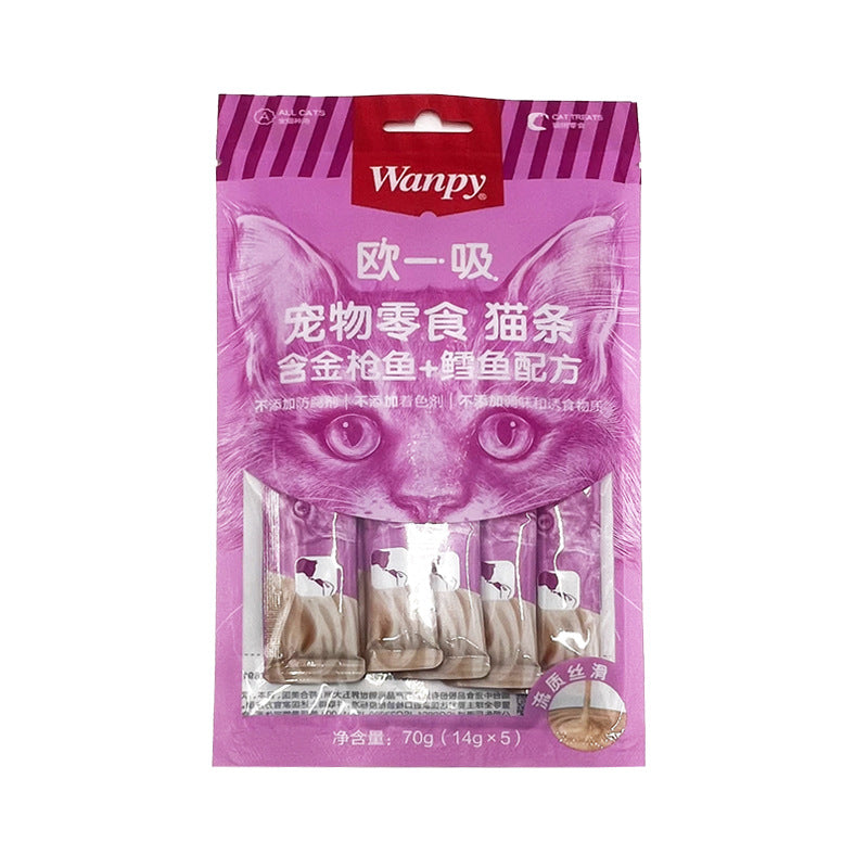 Wanpy Creamy Treat for Cats 70g - 5 peices - tuna & cod formula.