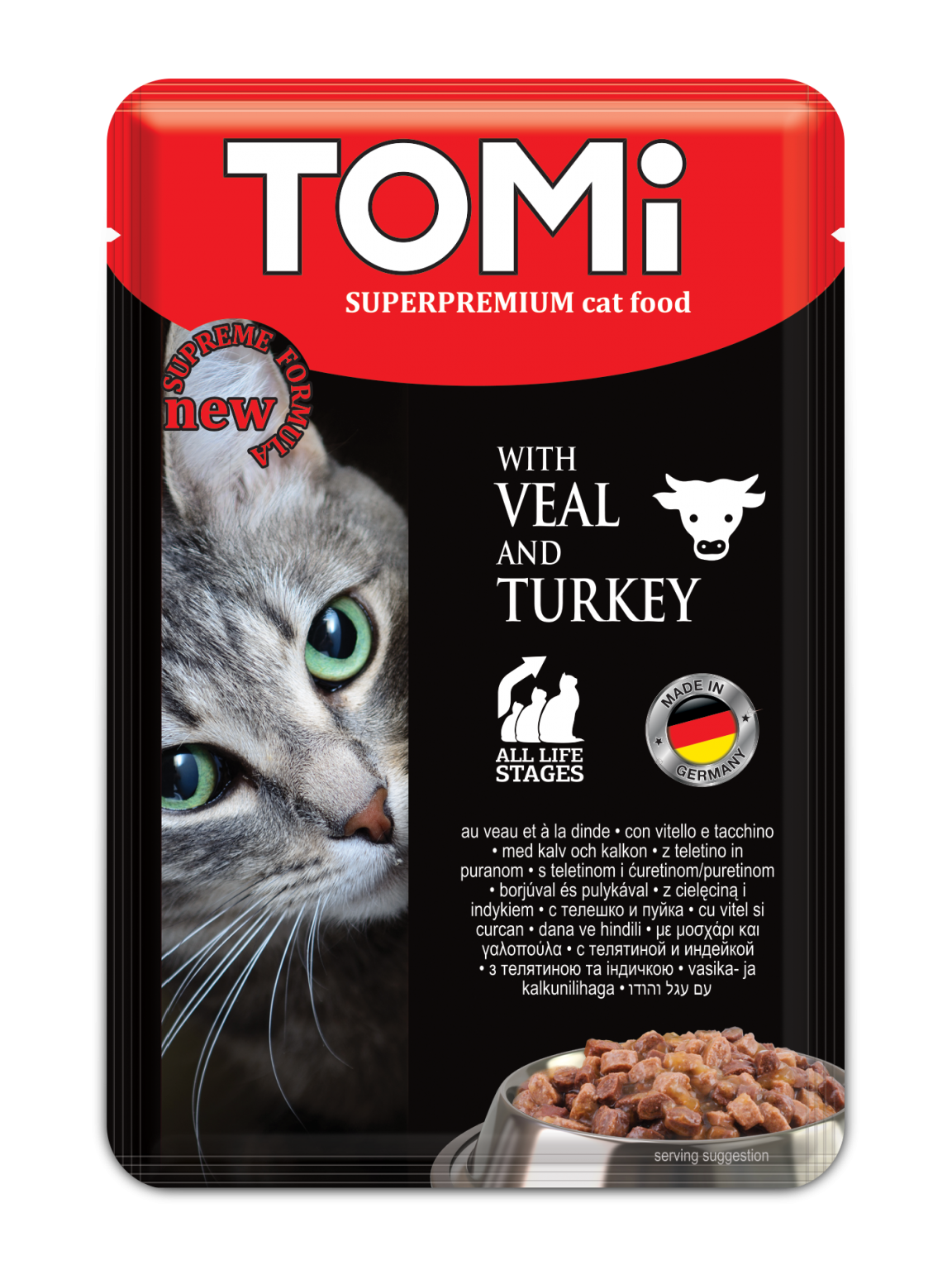 Tomi with Veal & Turkey Cat Wetfood (100G).