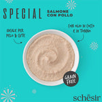 Schesir Skin&Coat salmone con pollo in mousse in busta 70g.