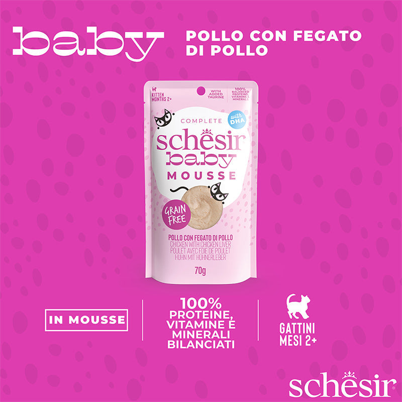 Schesir Pollo con fegato di pollo in mousse 70g in busta.
