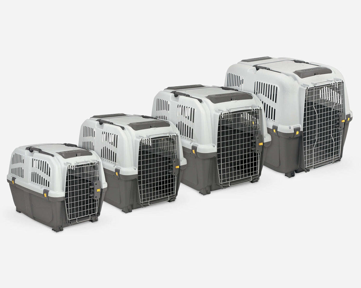 Skudo Black and Gray Pet Carrier Crate size 4.