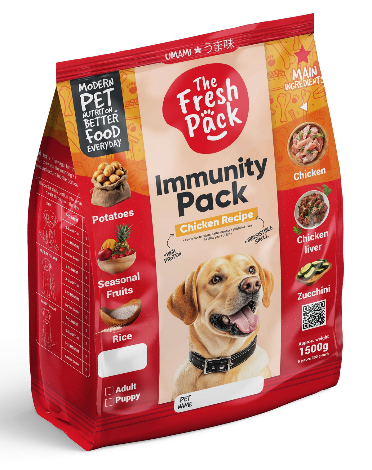 The Fresh Pack Immunity Pack For Dogs - 1500 Grams UMAMI.