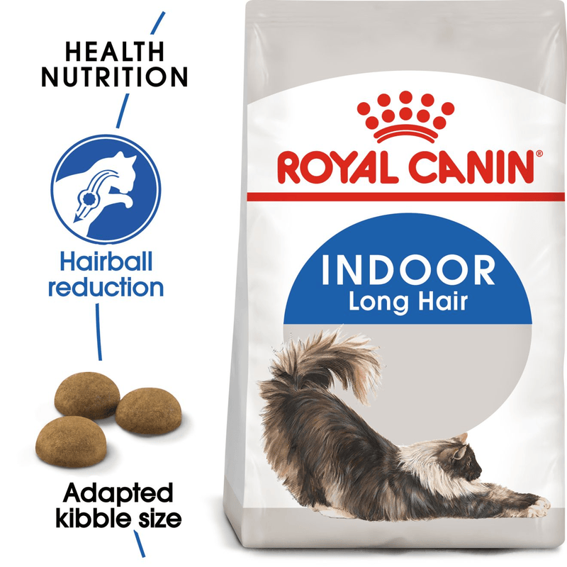 Royal Canin Indoor Long-Hair Adult Cat Food.
