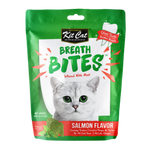 Green package of Kit Cat Breath Bites for cats on a white background
