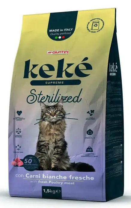 Keke Classic with Chicken for Sterilized Cats 1.5 Kg Petfast.shop
