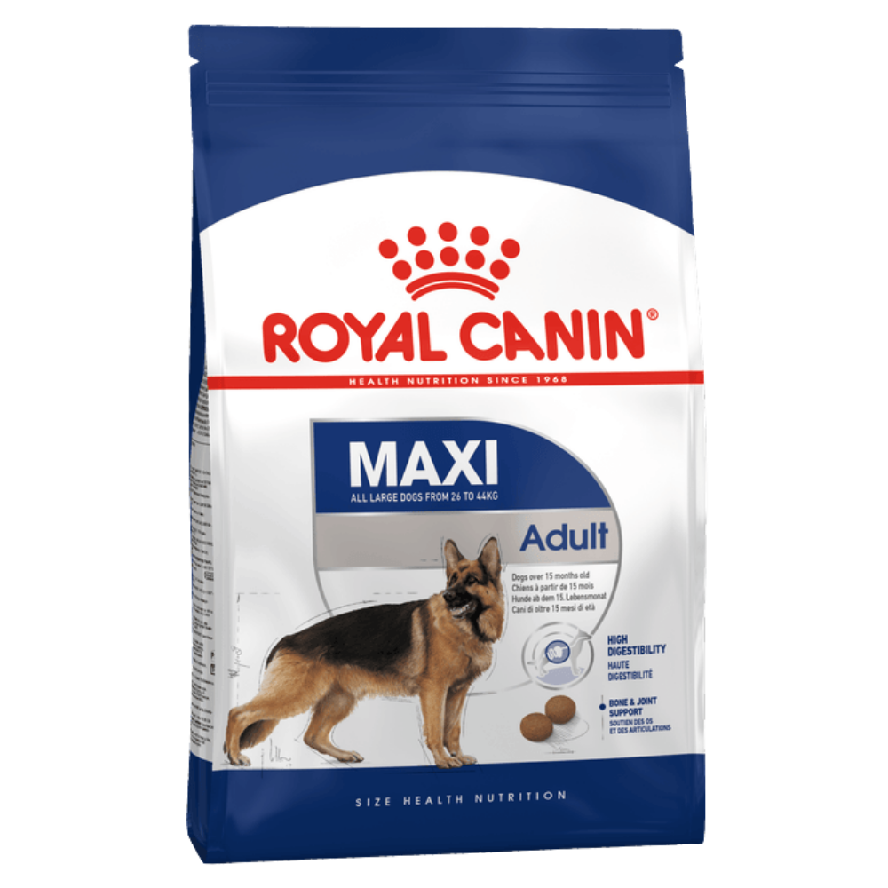 Royal Canin Maxi Large Breed Adult Dog Food.