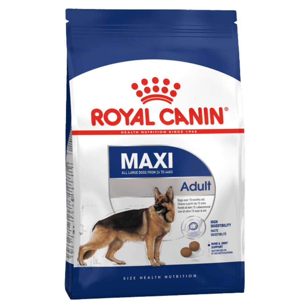 Royal Canin Maxi Large Breed Adult Dog Food.