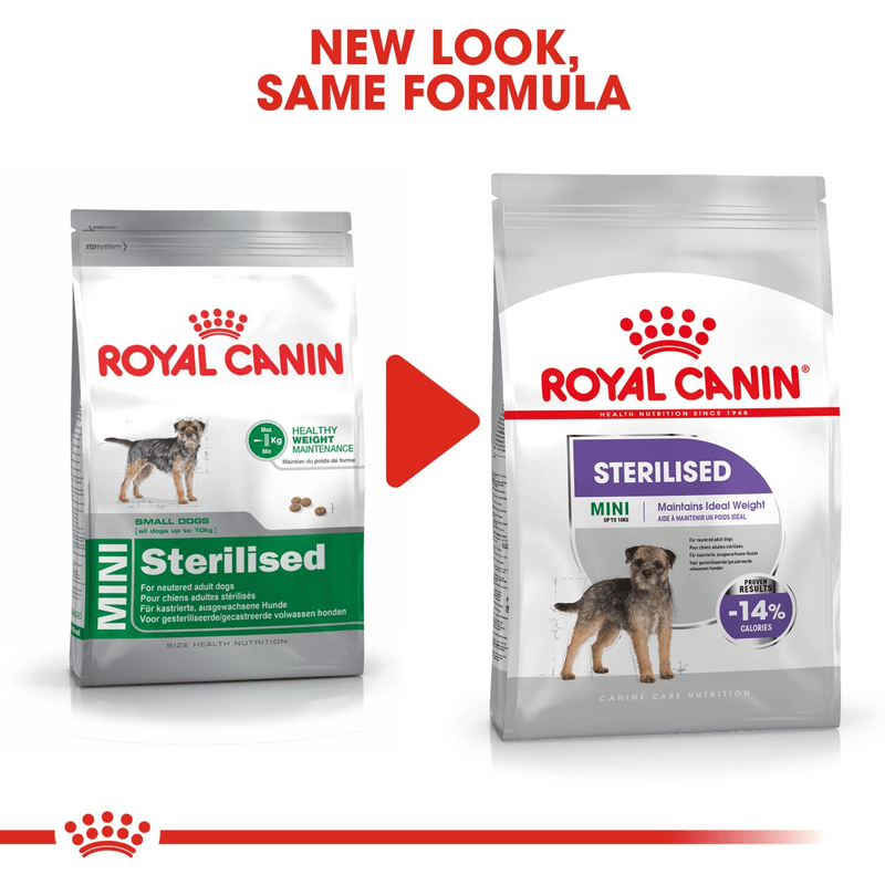 Royal Canin Mini Sterilised Small Breed Adult Dog Food.
