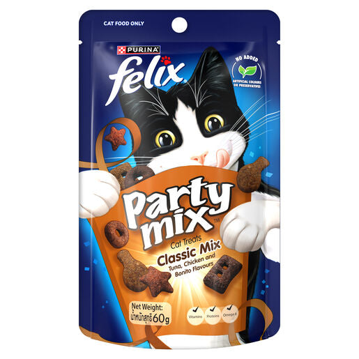 FELIX Party Mix Classic Mix Dry Cat Treats 60g.