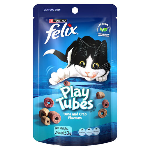 FELIX Play Tubes Tuna & Crab Cat Treats 50g.