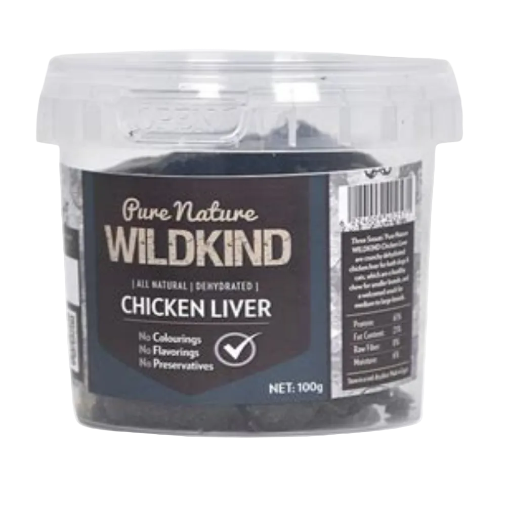 Container of Wildkind chicken liver on a white background