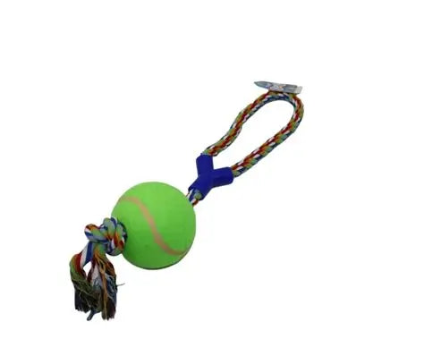 Tennis Ball With Rope Dog Toy.