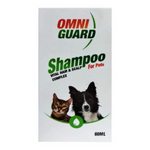 Omni Guard Shampoo for pets packaging with a cat and dog illustration on a white background