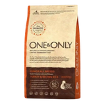 One&Only dog food package for junior all breeds with turkey and brown rice on a white background