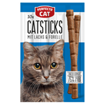 Pack of Perfecto Cat Catsticks with a cat's face on the packaging