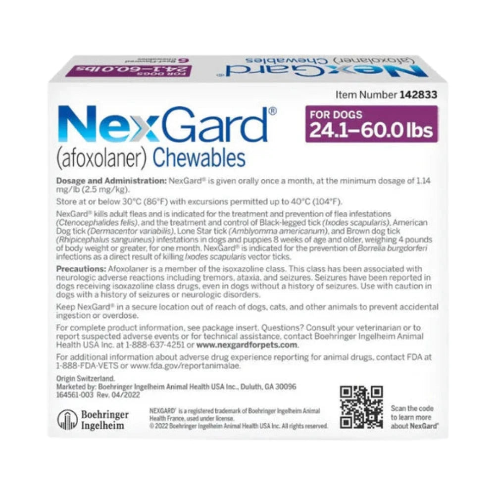 Nex Gard Chewable Tablets For Medium Dogs 10-25Kg 1 Tablet.