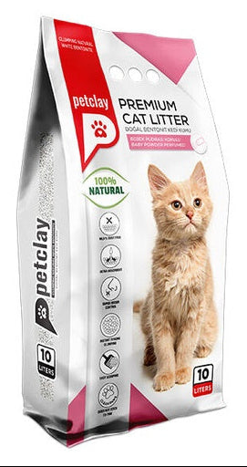 PET CLAY CAT LITTER CLUMPING BABY POWDER 5 L.