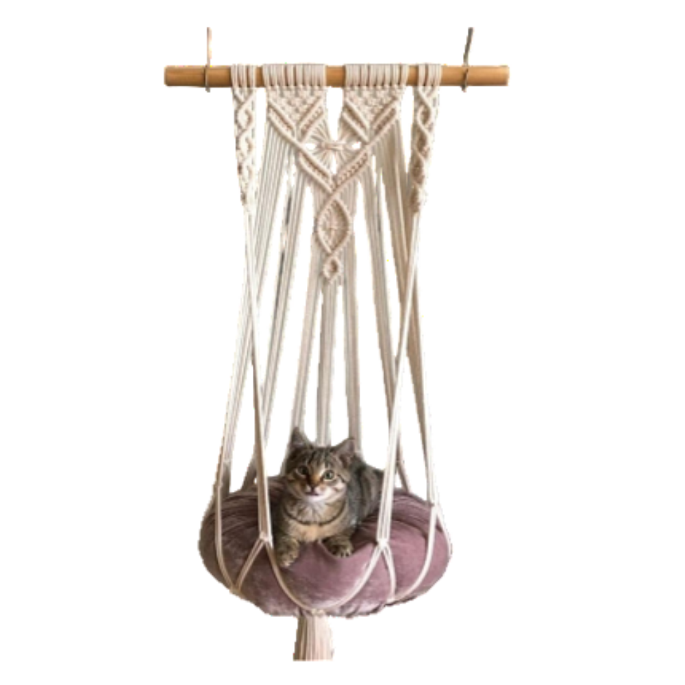 Petmoda Cat Hammock With Wooden Stick - Red.